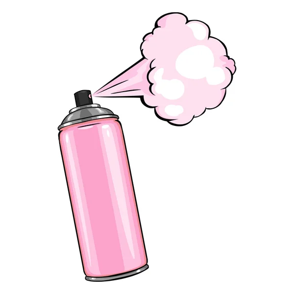 Spray de aerossol com tinta rosa — Vetor de Stock