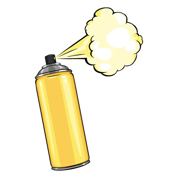 Aerosol Spray with Yellow Paint — Stock Vector