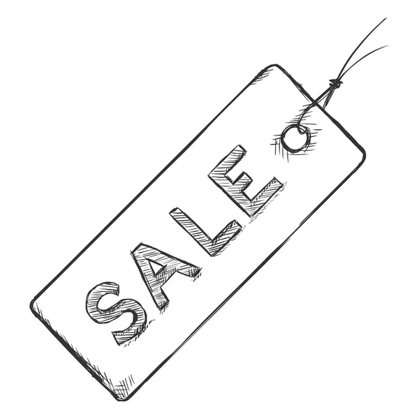 Sketch Sale Tag — Stock Vector