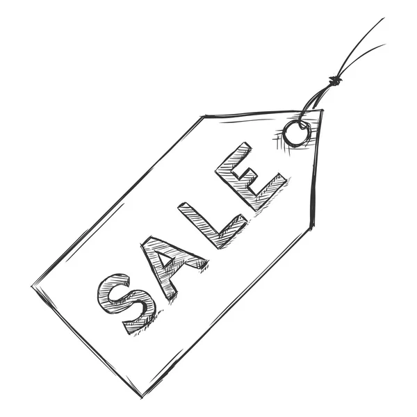 Sketch Sale Tag — Stock Vector