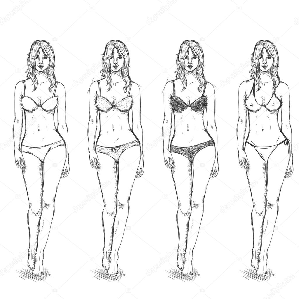 Sketch Female Models. Stock Vector by ©nikiteev 81652976