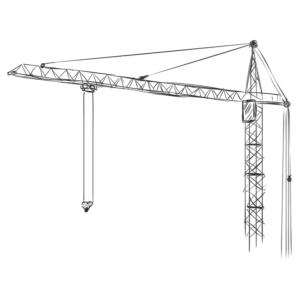 Building Tower Crane — Stock Vector