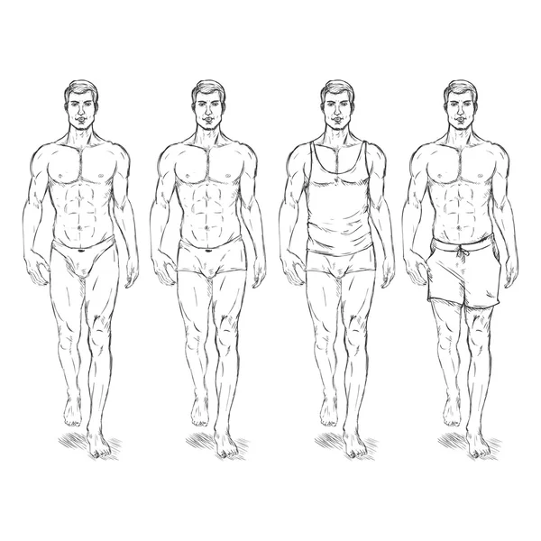 Modelos masculinos de moda — Vector de stock