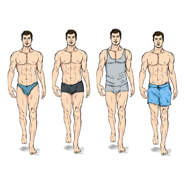 Modèles masculins mode — Image vectorielle