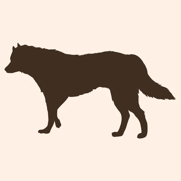 Één silhouet van hond — Stockvector