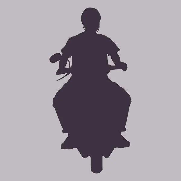 Silhouette dell'uomo in moto — Vettoriale Stock