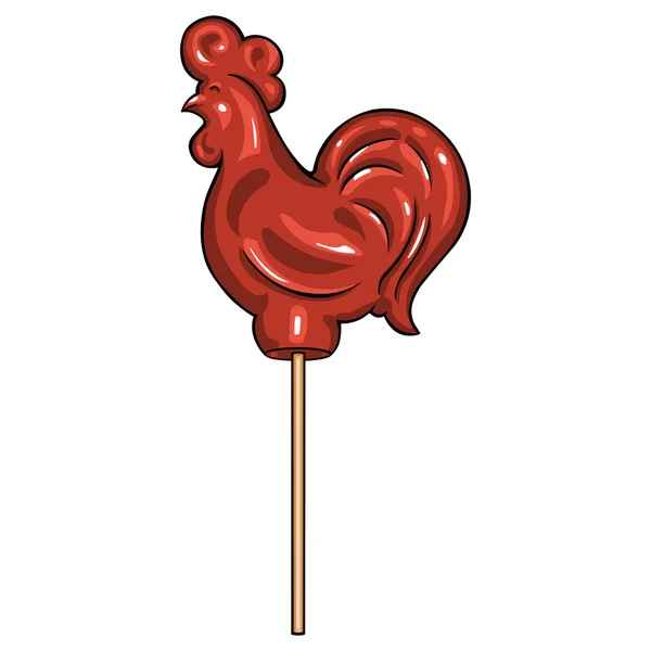 Lolipop vermelho Candy Cock — Vetor de Stock