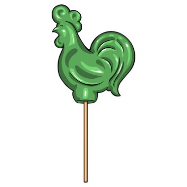 Yeşil şeker horoz Lolipop