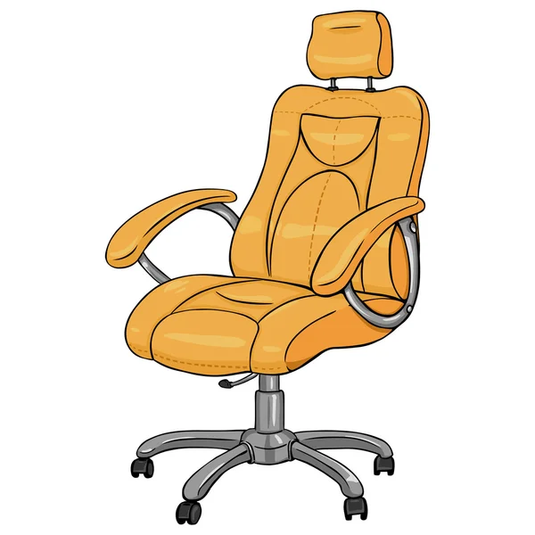 Cadeira de escritório amarelo dos desenhos animados — Vetor de Stock