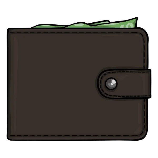 Single Cartoon Wallet — Stock Vector