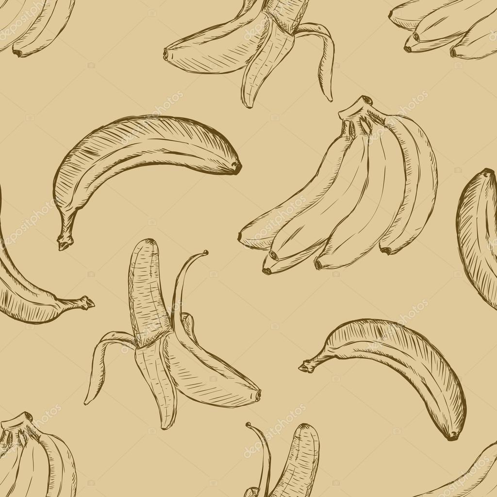 Ilustração de desenhos animados de banana padrão sem emenda