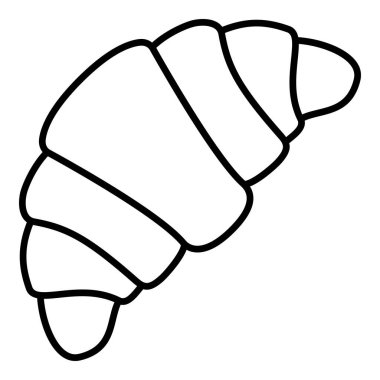 Vektör Tekli Taslak Simgesi - Fransız Kruvasanı