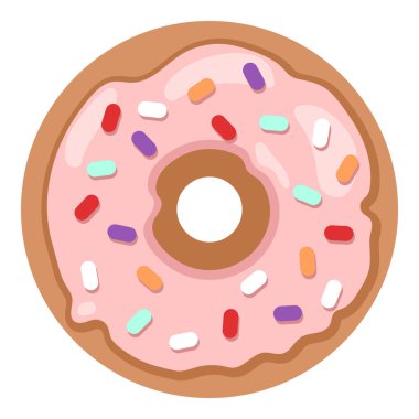 Vektör Renk Simgesi - Pembe Jöleli Donut