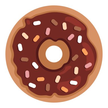 Vektör Renk Simgesi - Çikolata jöleli Donut