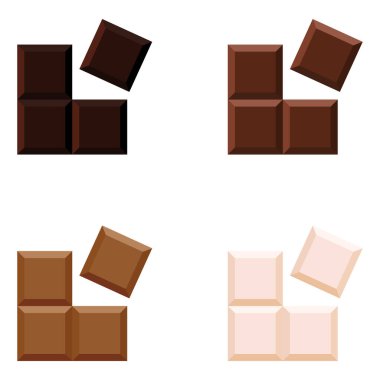 Düz Tasarım Simgelerinin Vektör Kümesi - Çikolata Türleri