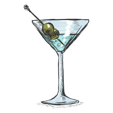 Kroki Martini bardağı zeytin