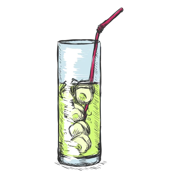 Schets glas limonade — Stockvector