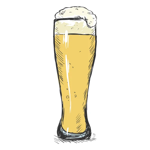 Стакан светлого пива — стоковый вектор