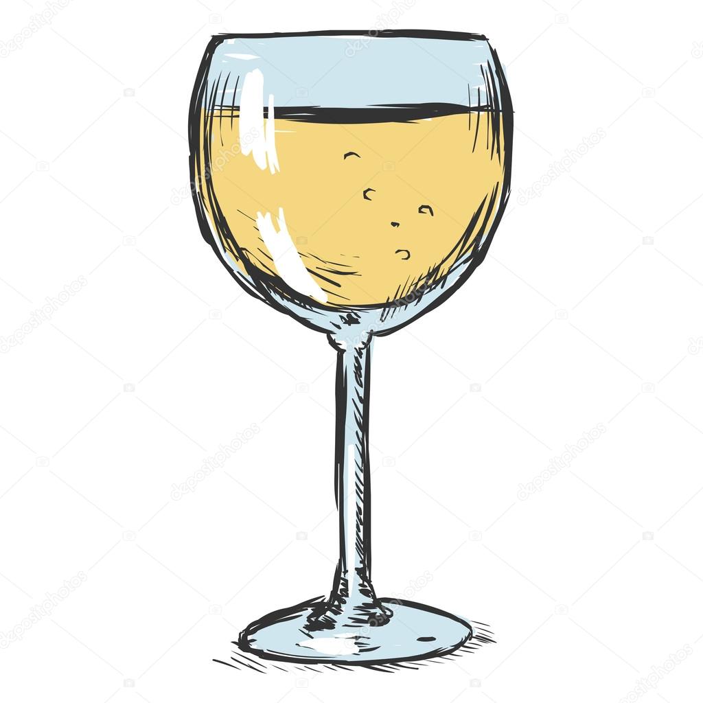 Sketch Glass of White Wine Stock Illustration by ©nikiteev 84801612