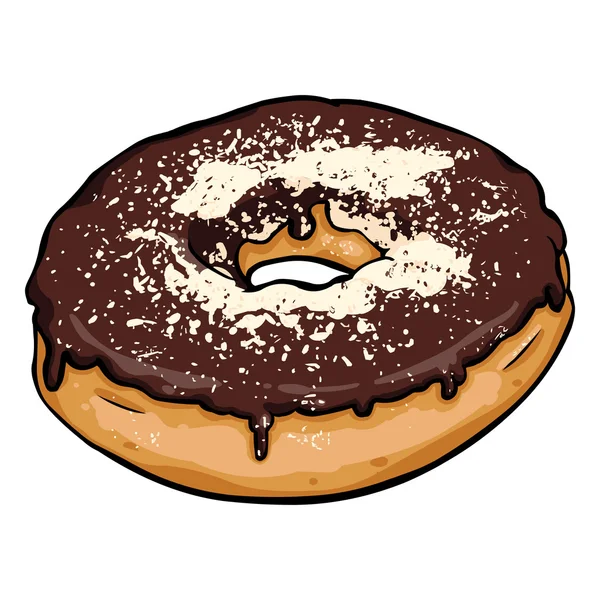Einzelner Cartoon-Donut — Stockvektor