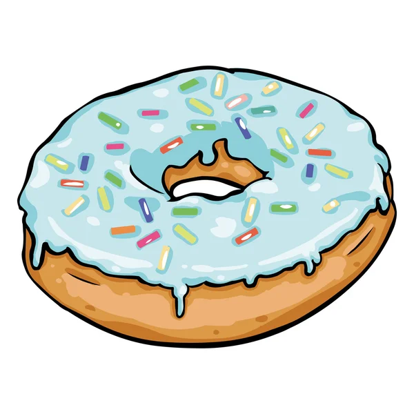 Einzelner Cartoon-Donut — Stockvektor