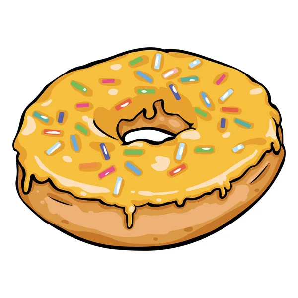Einzelner Cartoon-Donut — Stockvektor