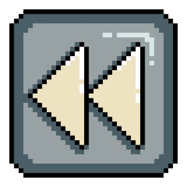 Vektör pikseli sanat simgesi geri sarma düğmesi