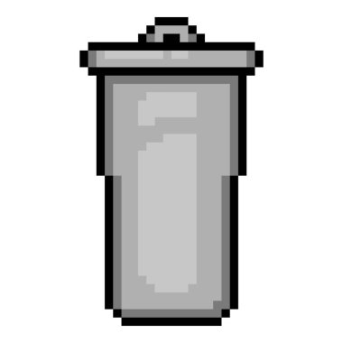 Vektör Piksel Sanat Simgesi - Çöp Kutusu