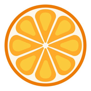 Vektör Rengi Düz Tasarım Simgesi - Turuncu Meyvelerin Yuvarlak Dilimi