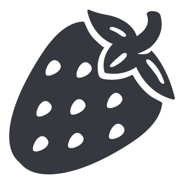 Vektör Siyah Temel Simge - Çilek