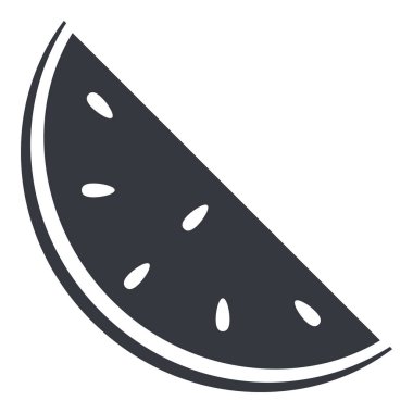 Karpuz diliminin Siyah Vektör Simgesi