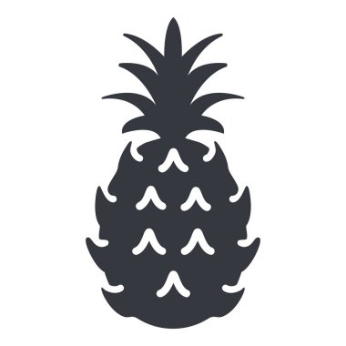 Vektör Siyah Temel Simge - Ananas Meyvesi