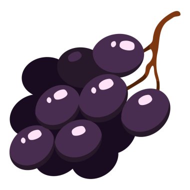 Vektör Rengi Düz Tasarım Simgesi - Üzüm Demeti