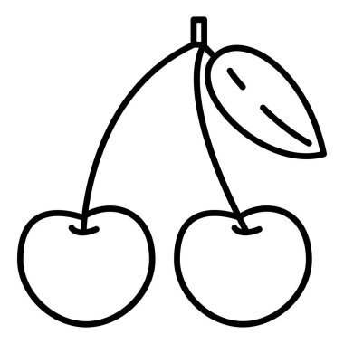 Dal ile Vector Taslak Kiraz Simgesi