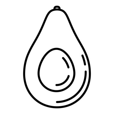 Vektör Taslak Simgesi - Avokado Meyvesi