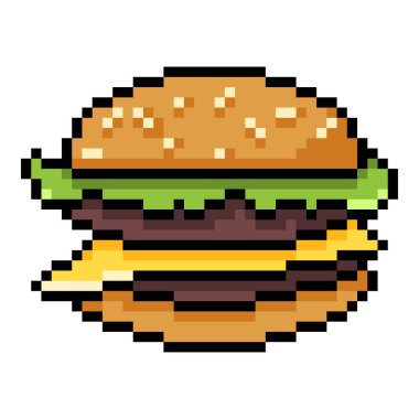 Vektör Piksel Sanat Simgesi - Çift Çizburger