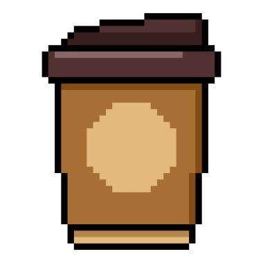 Vektör Pikseli Sanat Simgesi - Paket kahve kupası