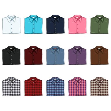 Katlanmış Gömlek Çizgi Filmlerinin Vektör Seti