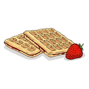 çilek ile Belçika waffle.