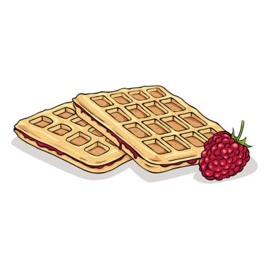 Ahududu ile Belçika waffle.