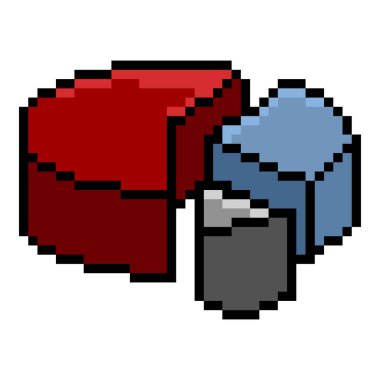 Vektör Piksel Sanat Simgesi - Pasta Çizelgesi Diyagramı