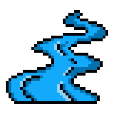 Nehir Akımının Piksel Sanat Simgesi