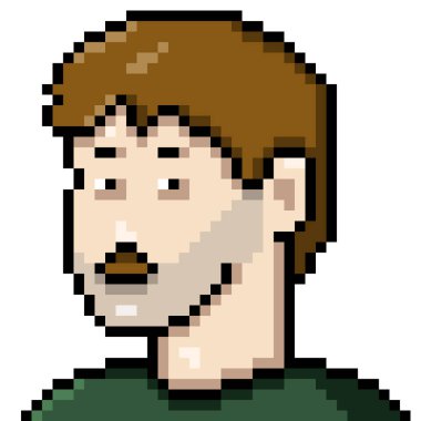 Vektör Pikseli Bıyıklı Adam Kullanıcı Sanatı