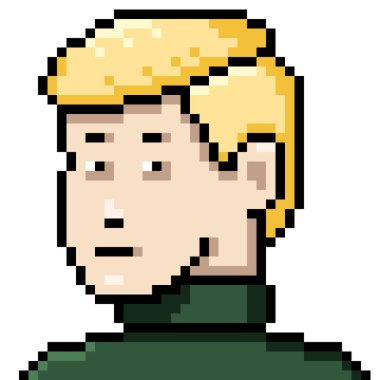 Vektör Pikseli Sanatı Sarı Saçlı Adam Kullanıcı