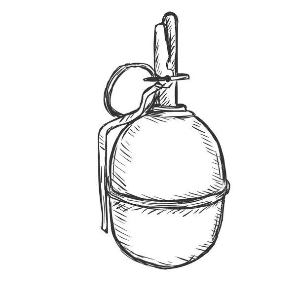 Esboço granada de mão — Vetor de Stock