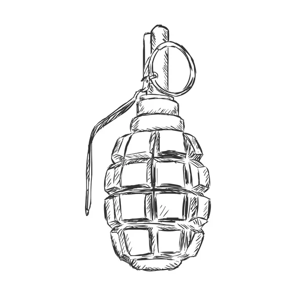 Sketch Hand Grenade — Stock Vector