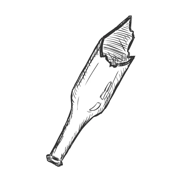 Croquis Bouteille cassée — Image vectorielle