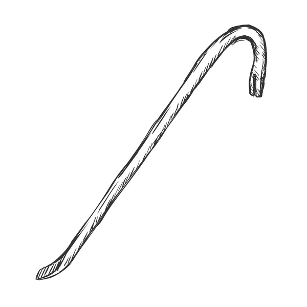 Crowbar simple Crowbar croquis — Image vectorielle