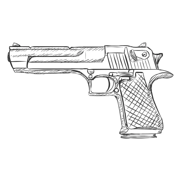 Skica Desert Eagle pistole — Stockový vektor