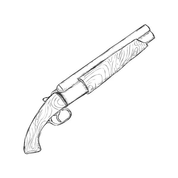 Sketsa Shotgun tunggal - Stok Vektor